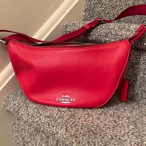 Coach Cherry Red Leather Shoulder Bag